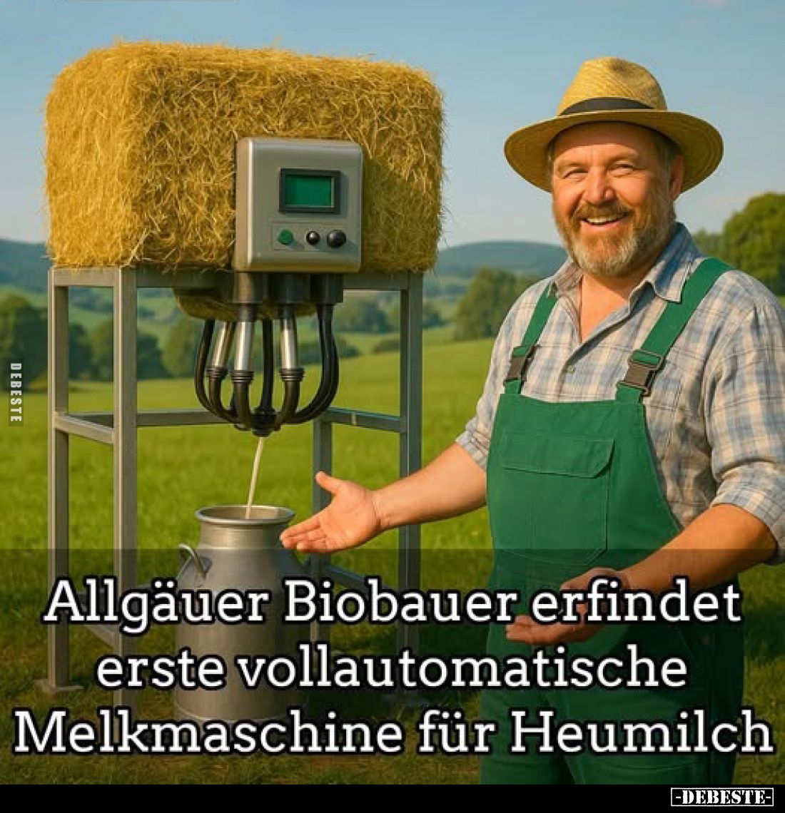 Allgäuer Biobauer erfindet erste vollautomatische Melkmaschine für Heumilch.