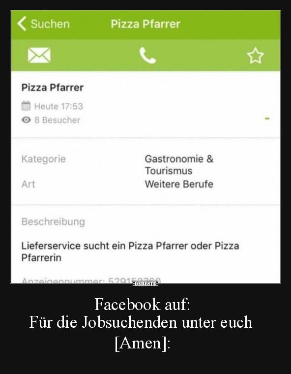 Facebook auf:   Für die Jobsuchenden unter euch [Amen]: - Lustige Bilder | DEBESTE.de