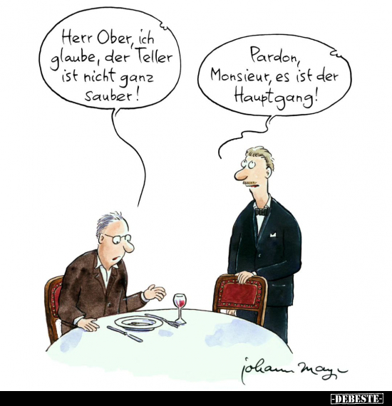 Herr Ober, ich glaube, der Teller ist nicht ganz.. - Lustige Bilder | DEBESTE.de