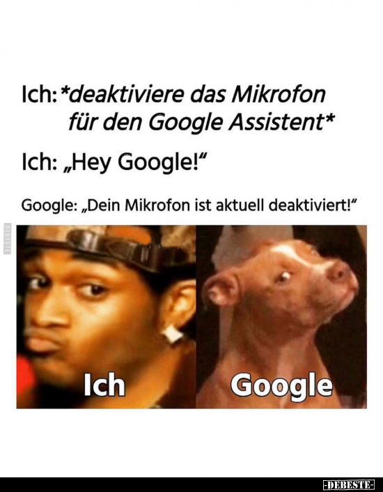 Ich: *deaktiviere das Mikrofon für den Google..*.. - Lustige Bilder | DEBESTE.de