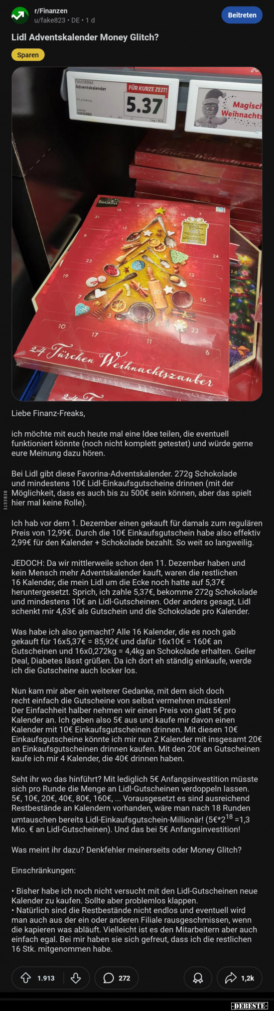 Lidl Adventskalender Money Glitch? - Lustige Bilder | DEBESTE.de