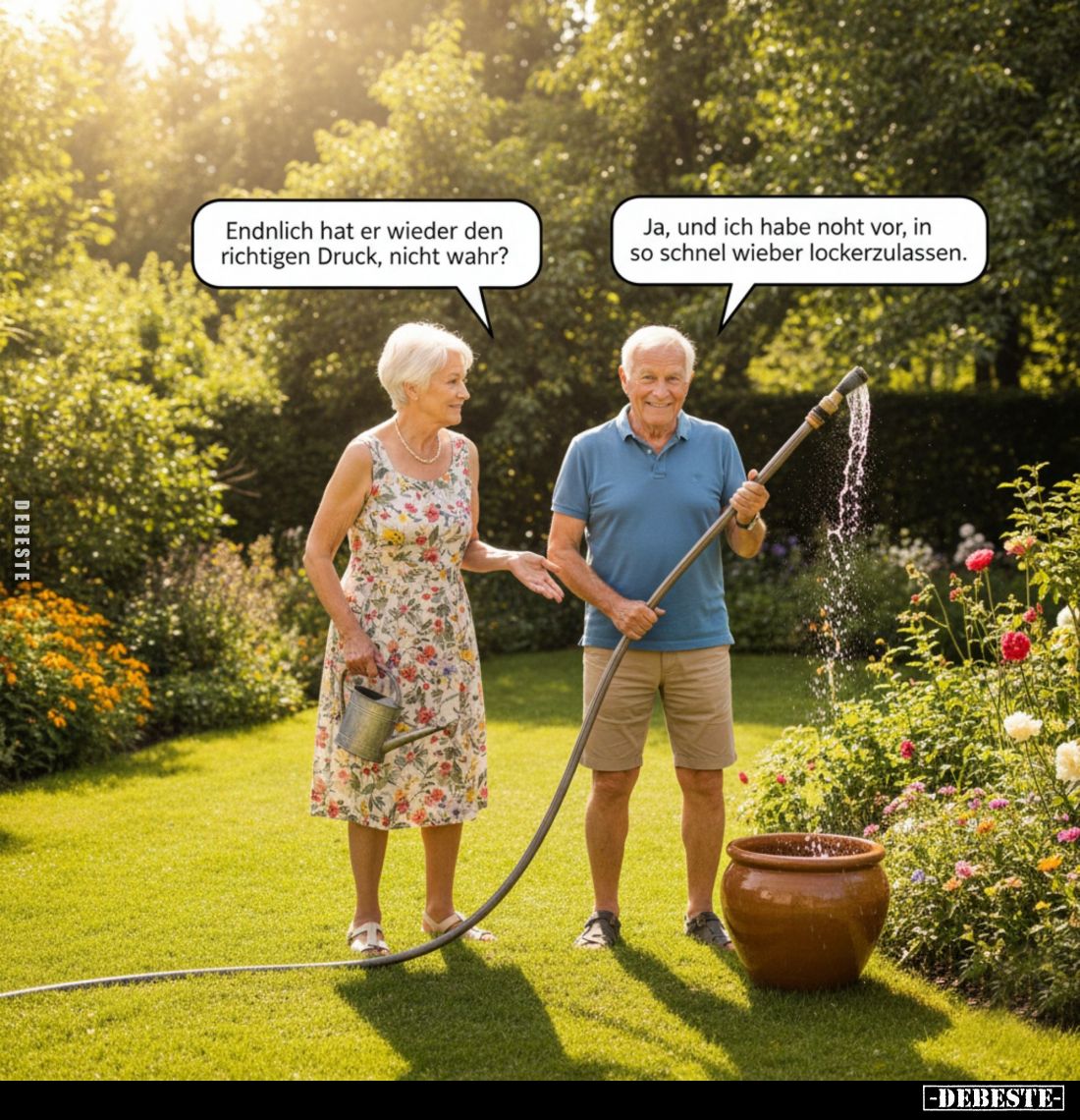 Endnlich hat er wieder den richtigen Druck, nicht wahr? -
Ja, und ich habe noht vor, in so schnel wieber lockerzulassen.