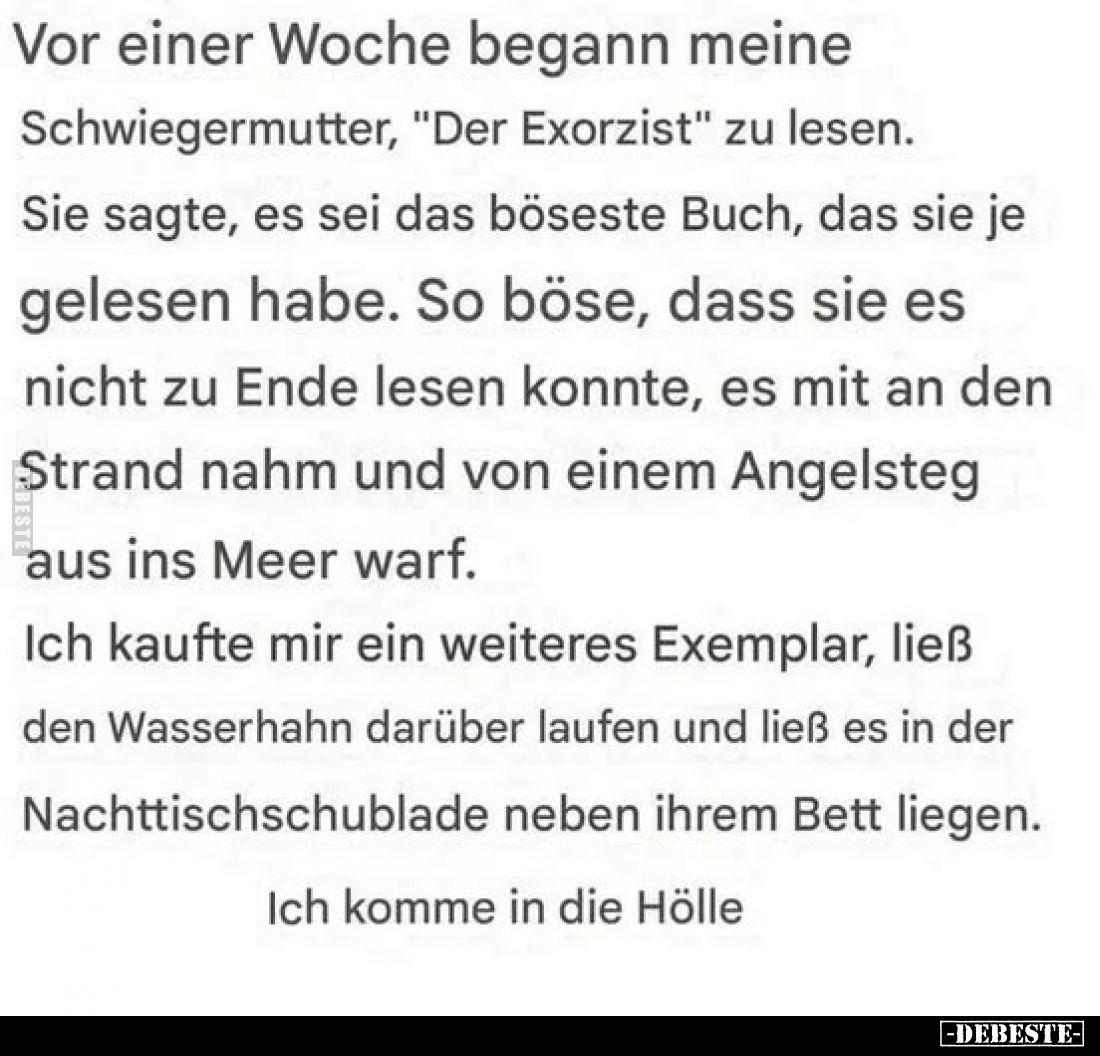 Vor einer Woche begann meine Schwiegermutter.. - Lustige Bilder | DEBESTE.de