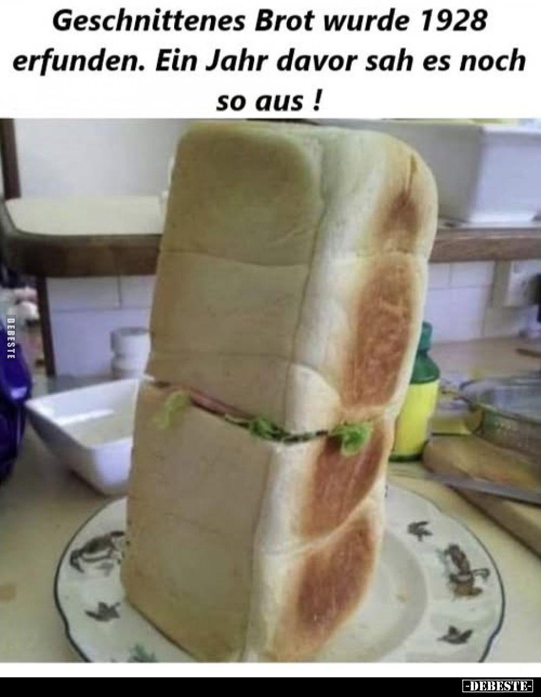 Geschnittenes Brot wurde 1928 erfunden. Ein Jahr davor sah es noch so aus!