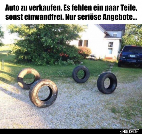 Auto zu verkaufen. Es fehlen ein paar Teile, sonst..