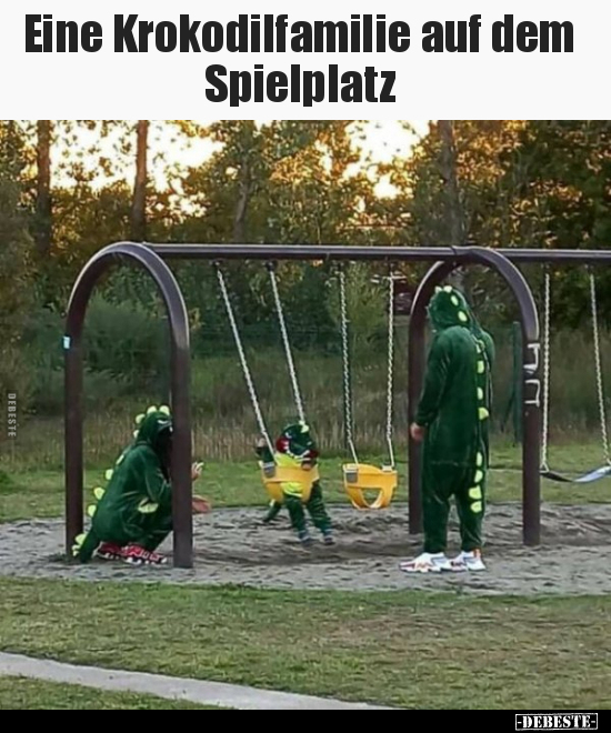 Eine Krokodilfamilie auf dem Spielplatz.. - Lustige Bilder | DEBESTE.de