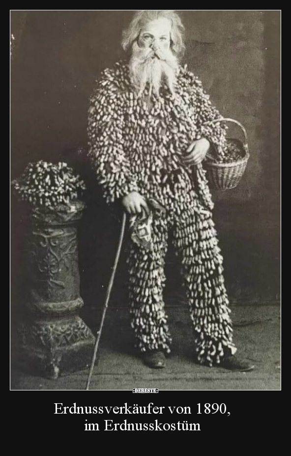 Erdnussverkäufer von 1890, im Erdnusskostüm
