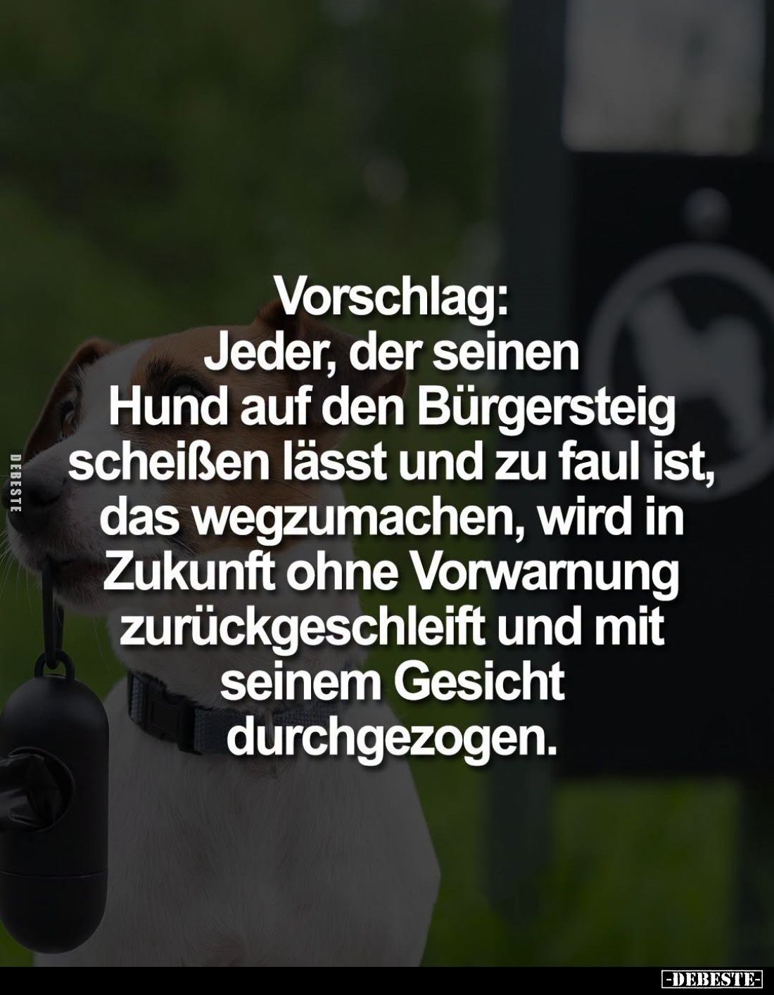 Vorschlag: Jeder, der seinen Hund auf den Bürgersteig.. - Lustige Bilder | DEBESTE.de