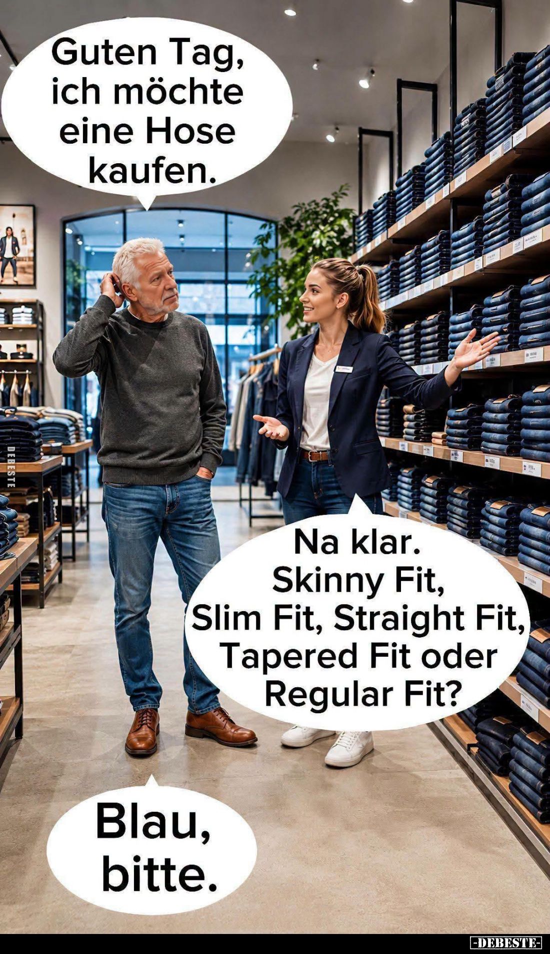 Guten Tag, ich möchte eine Hose kaufen... - Lustige Bilder | DEBESTE.de