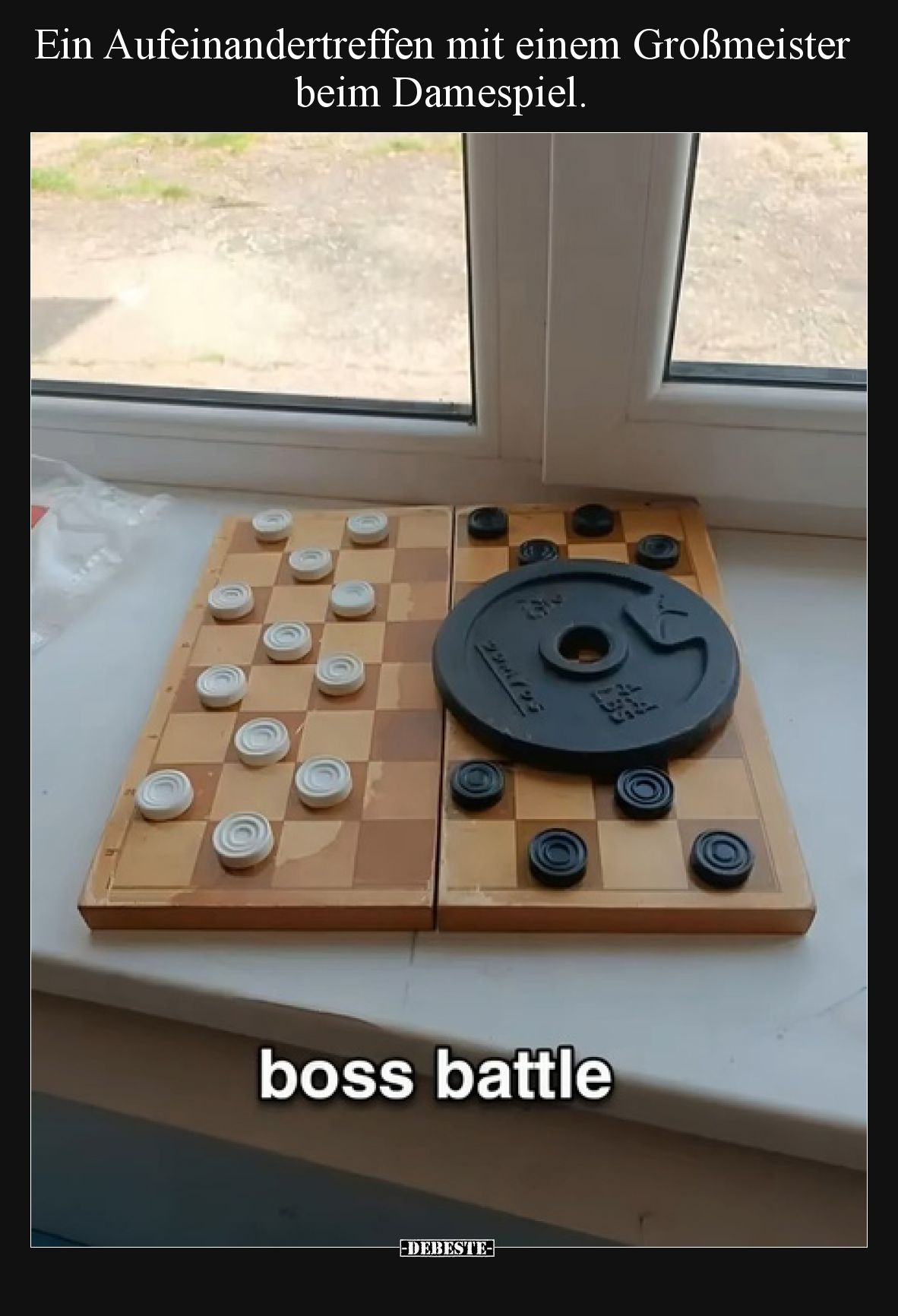 Ein Aufeinandertreffen mit einem Großmeister beim Damespiel.