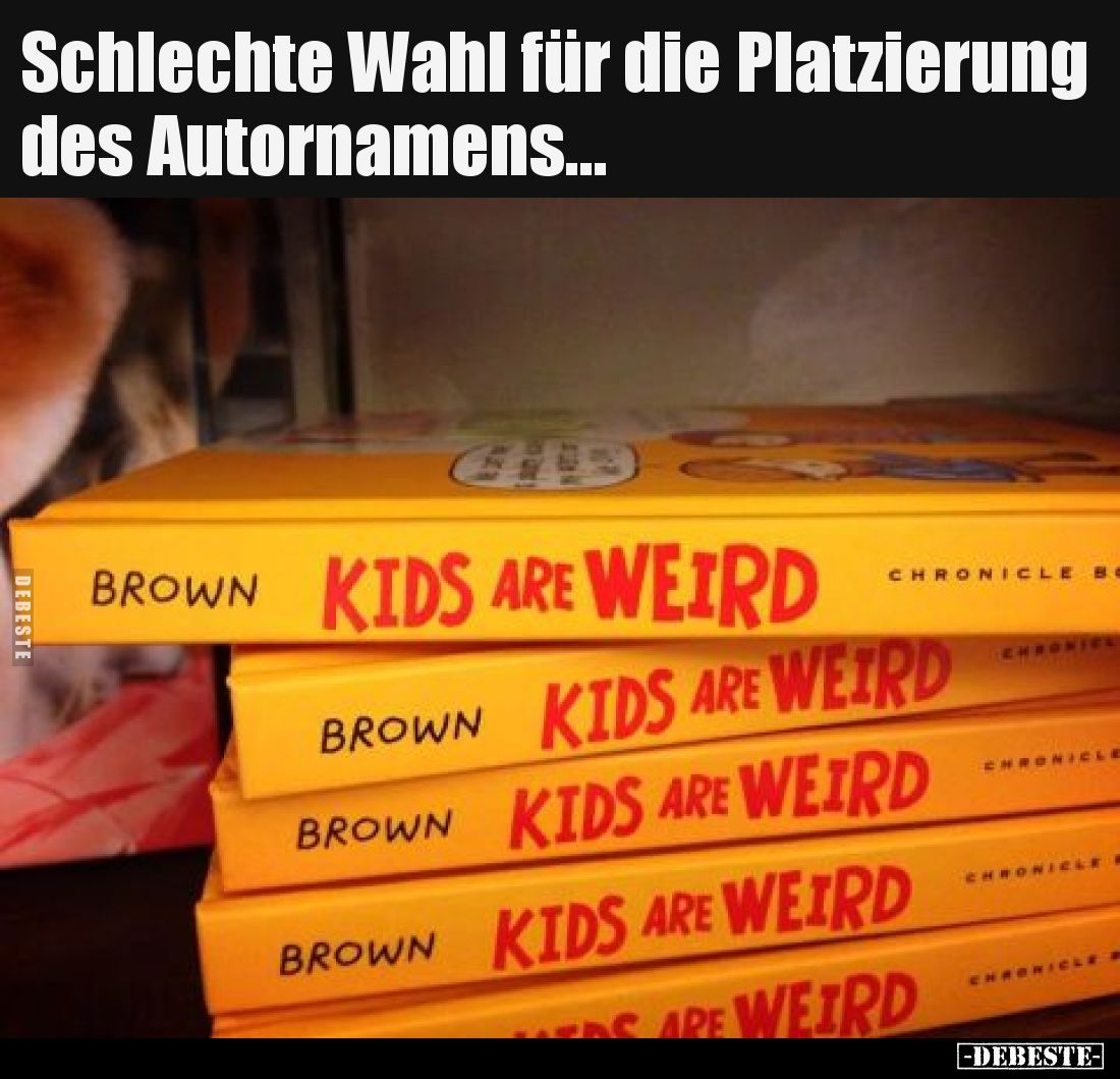 Schlechte Wahl für die Platzierung des Autornamens
