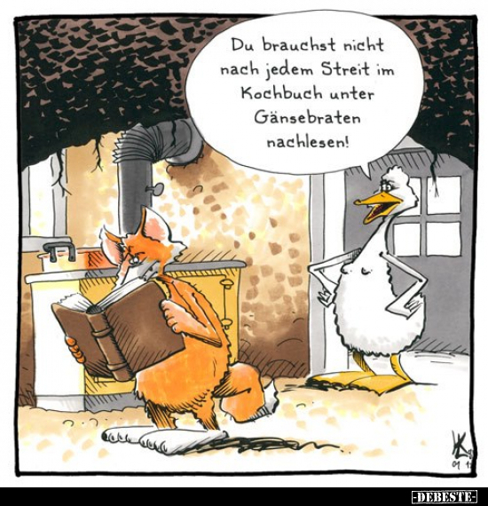 Du brauchst nicht nach jedem Streit im Kochbuch unter.. - Lustige Bilder | DEBESTE.de