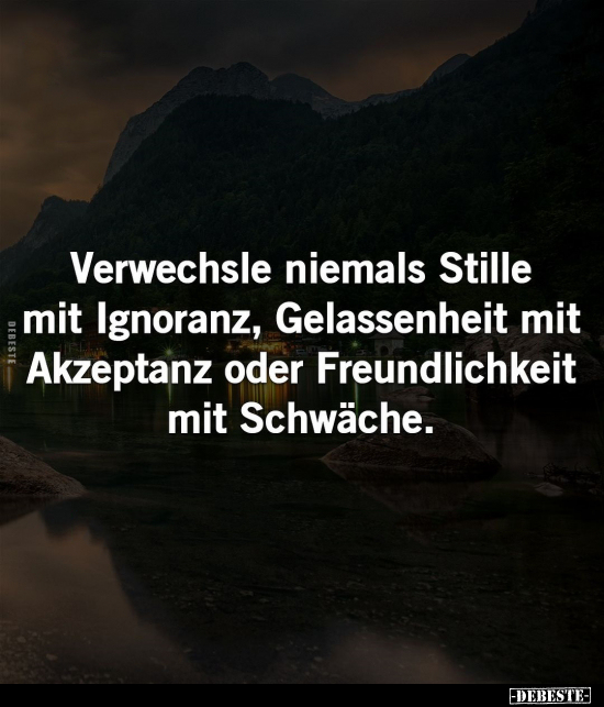 Verwechsle niemals Stille mit Ignoranz.. - Lustige Bilder | DEBESTE.de