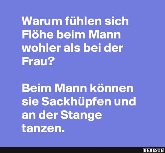 Warum fühlen sich Flöhe beim Mann wohler als bei der Frau?
