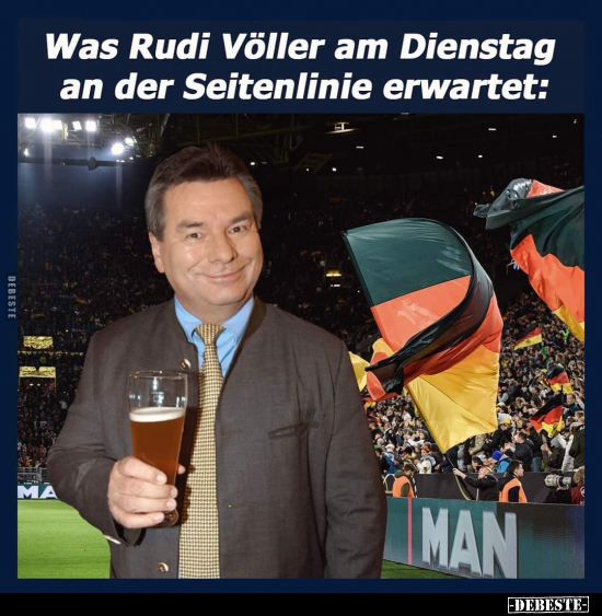Was Rudi Völler am Dienstag an der Seitenlinie.. - Lustige Bilder | DEBESTE.de