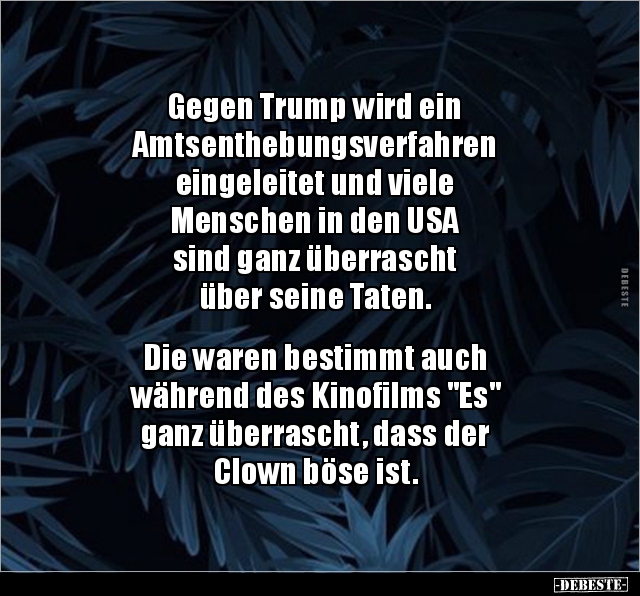 Gegen Trump wird ein Amtsenthebungsverfahren eingeleitet.. - Lustige Bilder | DEBESTE.de