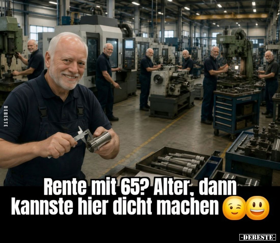 Rente mit 65? Alter, dann kannste hier dicht machen.