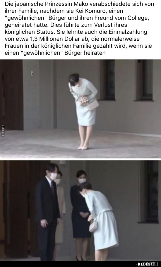Die japanische Prinzessin Mako verabschiedete sich von.. - Lustige Bilder | DEBESTE.de