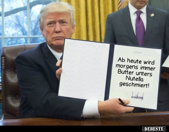 Trump, Heute, Morgens, Butter, Nutella