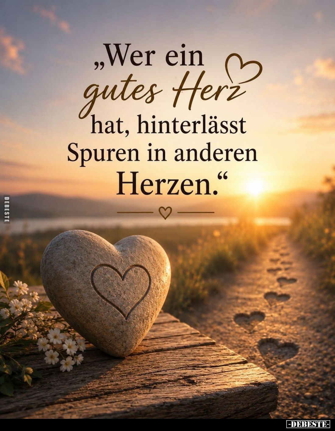 Wer ein gutes Herz hat, hinterlässt Spuren in anderen Herzen.
