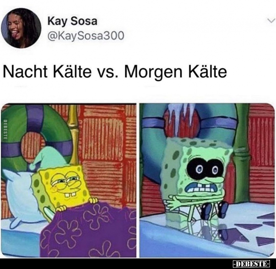 Nacht Kälte vs. Morgen Kälte..