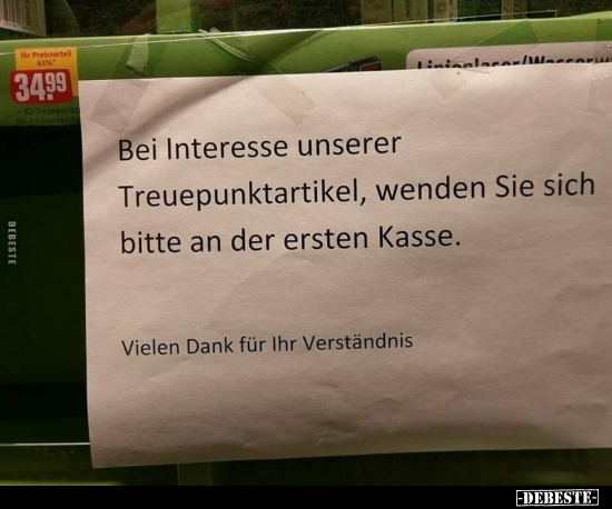 Bitte, Kasse, Vielen Dank