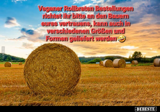 Veganer Rollbraten Bestellungen richtet ihr bitte an den.. - Lustige Bilder | DEBESTE.de