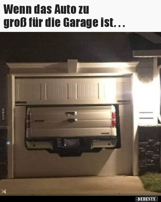 Wenn das Auto zu groß für die Garage ist... - Lustige Bilder | DEBESTE.de