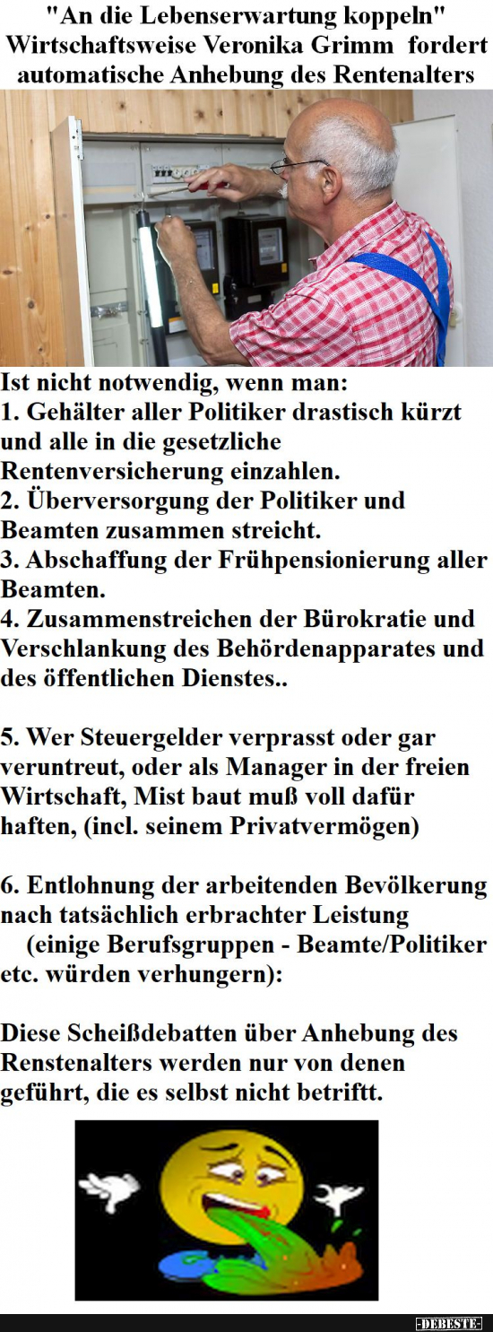 Rentendebatten führen nur Leute, die das Thema selbst nicht betrifft. - Lustige Bilder | DEBESTE.de