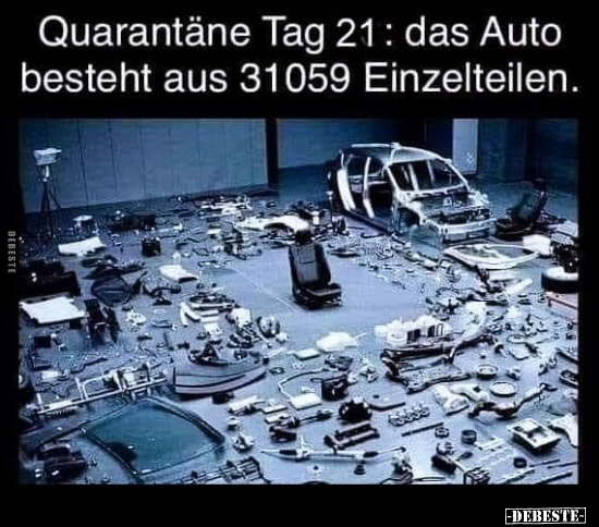 Quarantäne Tag 21: Das Auto besteht aus 31059.. - Lustige Bilder | DEBESTE.de