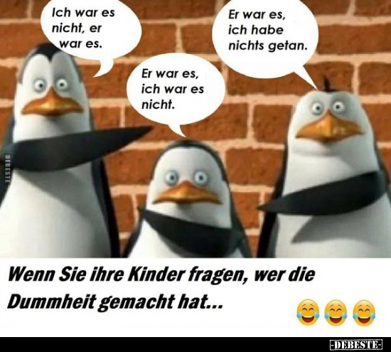 Ich war es nicht, er war es.