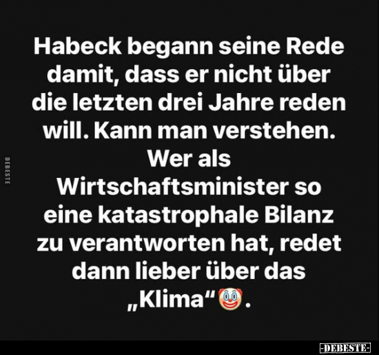 Habeck begann seine Rede damit..