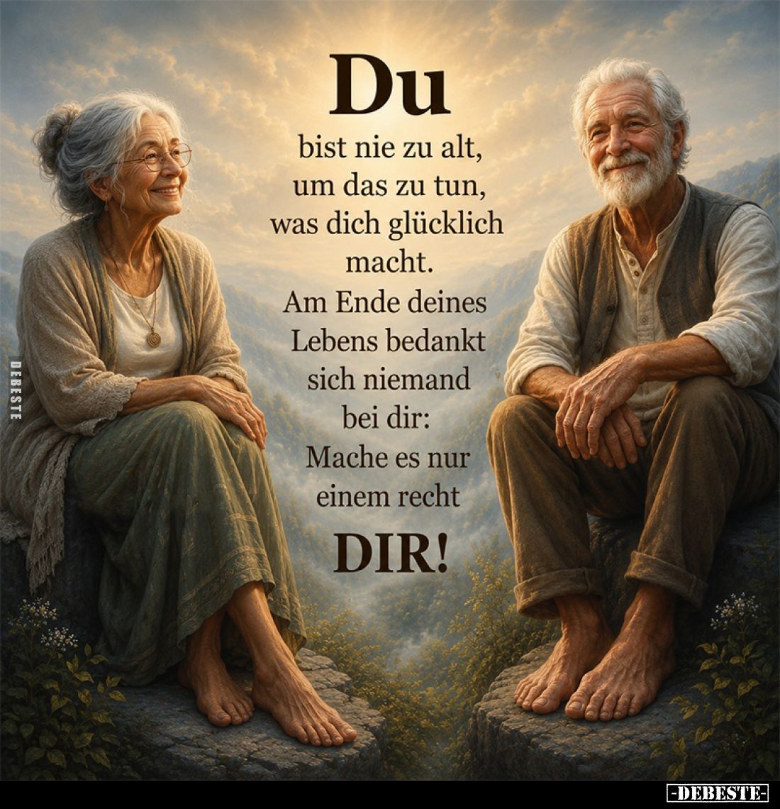 Du bist nie zu alt, um das zu tun, was dich glücklich macht.
Am Ende deines Lebens bedankt sich niemand bei dir: Mache es nu...