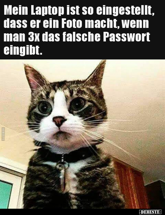 Mein Laptop ist so eingestellt, dass er ein Foto macht..