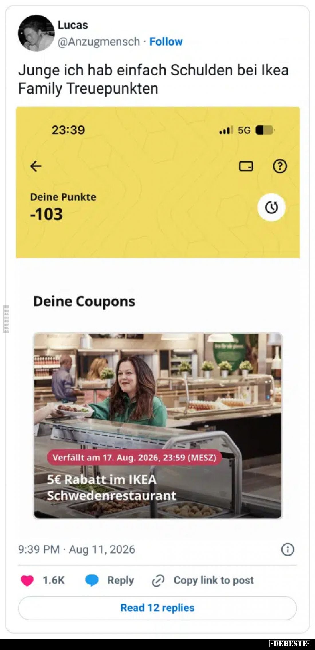 Junge ich hab einfach Schulden bei Ikea Family Treuepunkten
