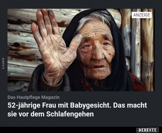 Das Hautpflege Magazin - 52-jährige Frau mit Babygesicht... - Lustige Bilder | DEBESTE.de