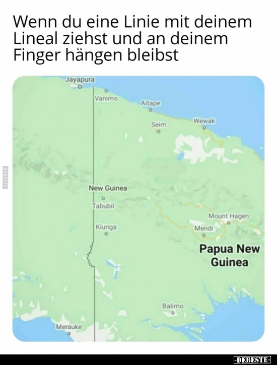 Wenn du eine Linie mit deinem Lineal ziehst und an deinem..