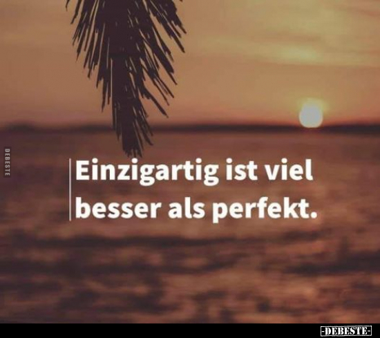 Einzigartig ist viel besser als perfekt...