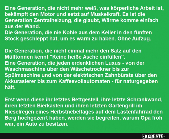 Eine Generation, die nicht mehr weiß ... - Lustige Bilder | DEBESTE.de
