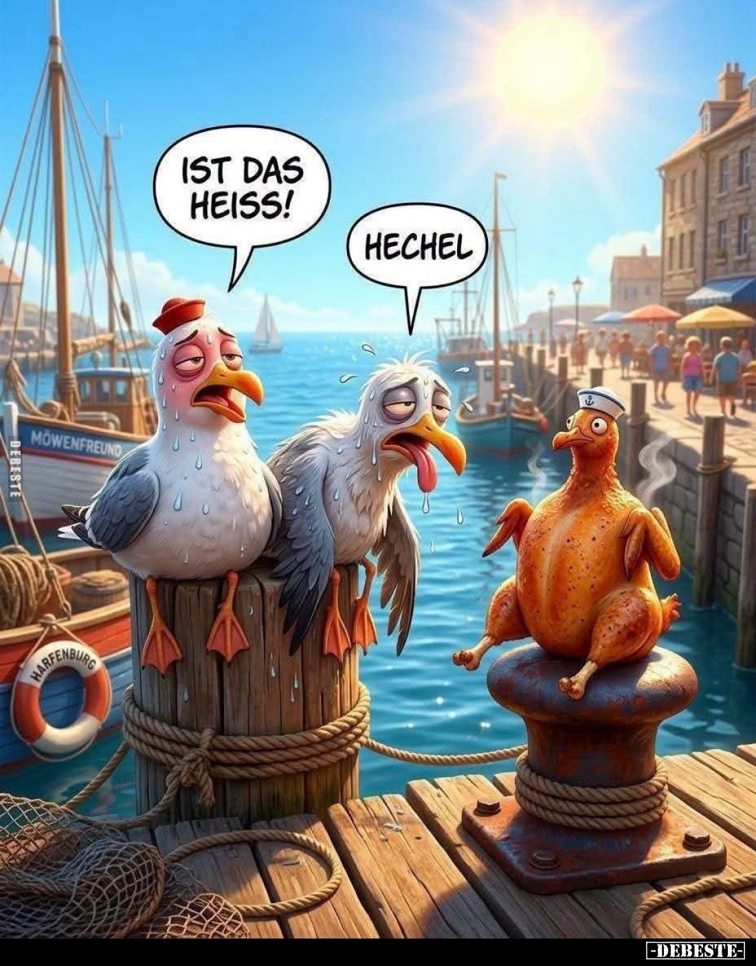 Ist das heiß! -
Hechel.