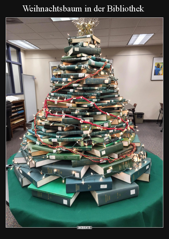 Weihnachtsbaum in der Bibliothek.. - Lustige Bilder | DEBESTE.de