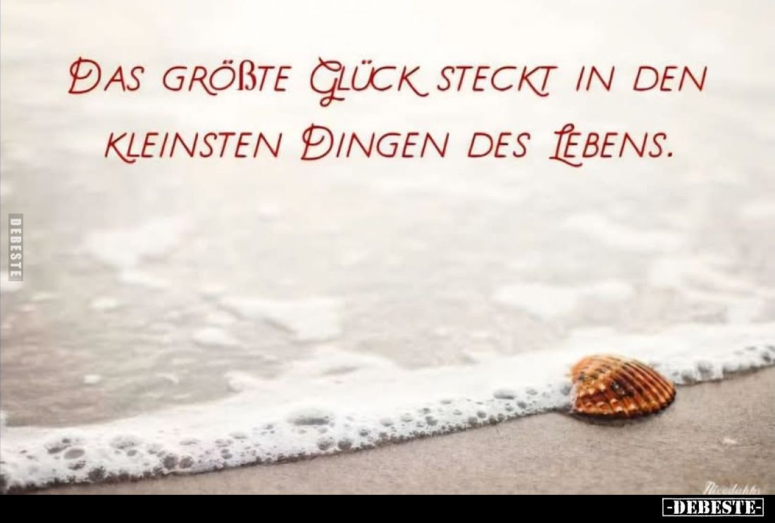 Das größte Glück steckt in den kleinsten Dingen des Lebens.