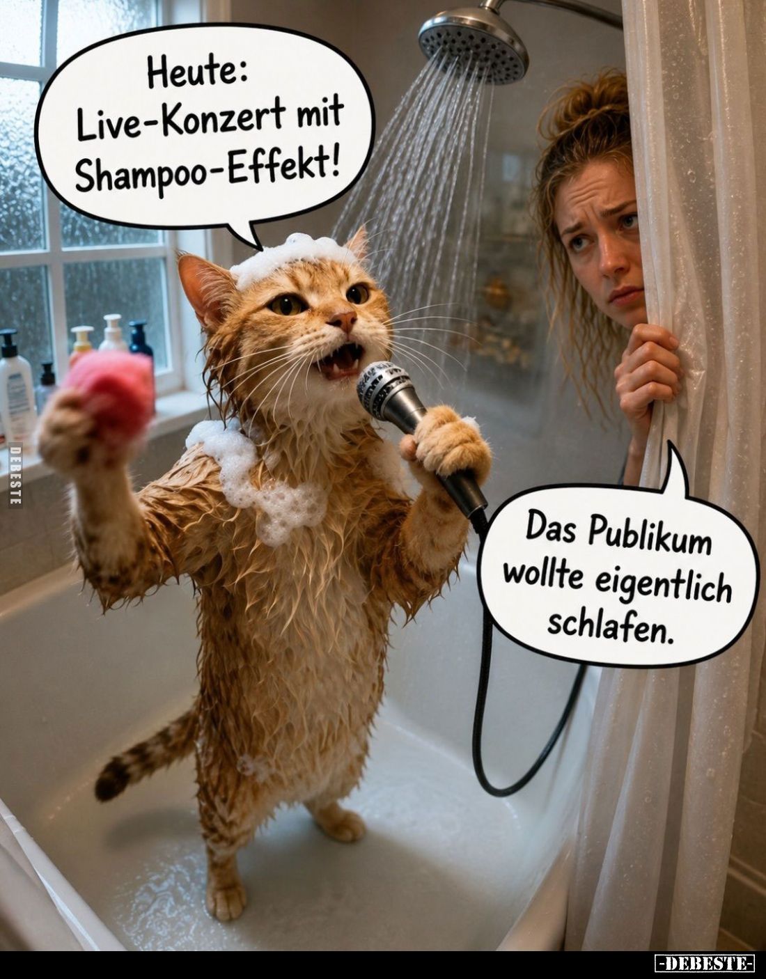 Heute: Live-Konzert mit Shampoo-Effekt! -
Das Publikum wollte eigentlich schlafen.