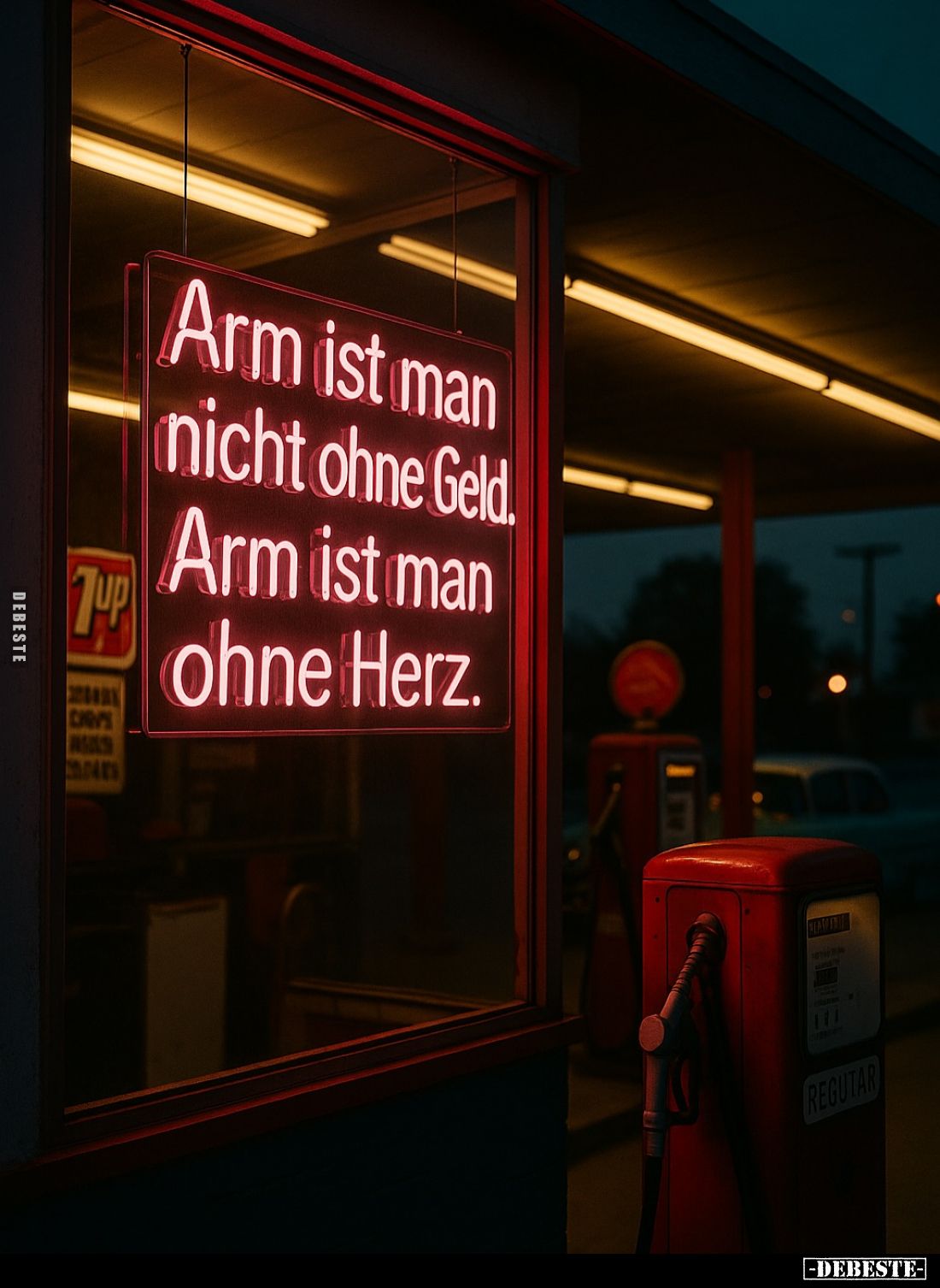 Arm ist man nicht ohne Geld.
Arm ist man ohne Herz.