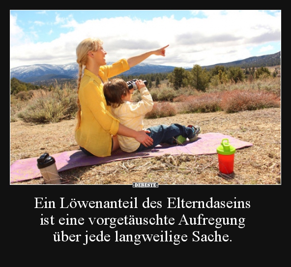 Ein Löwenanteil des Elterndaseins ist eine vorgetäuschte.. - Lustige Bilder | DEBESTE.de