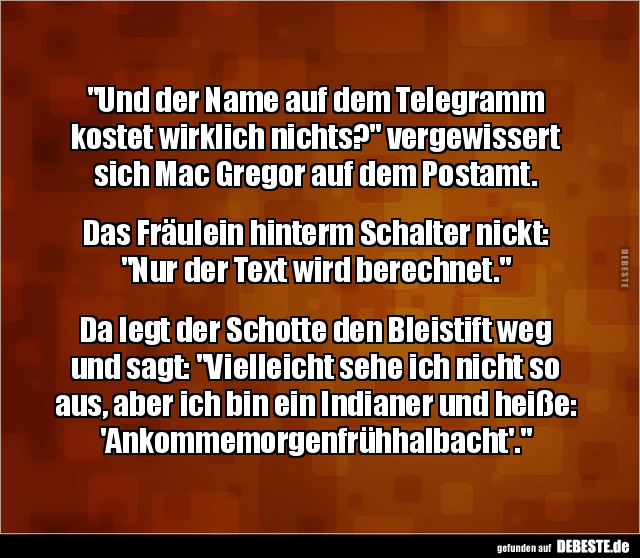 "Und der Name auf dem Telegramm kostet wirklich nichts?".. - Lustige Bilder | DEBESTE.de