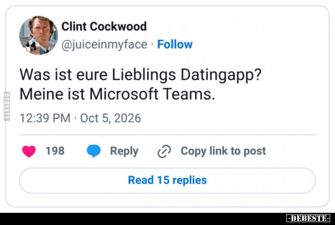 Was ist eure Lieblings Datingapp?
Meine ist Microsoft Teams.