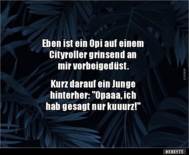 Eben ist ein Opi auf einem Cityroller grinsend an mir.. - Lustige Bilder | DEBESTE.de