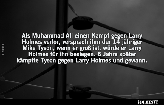 Als Muhammad Ali einen Kampf gegen Larry Holmes verlor.. - Lustige Bilder | DEBESTE.de