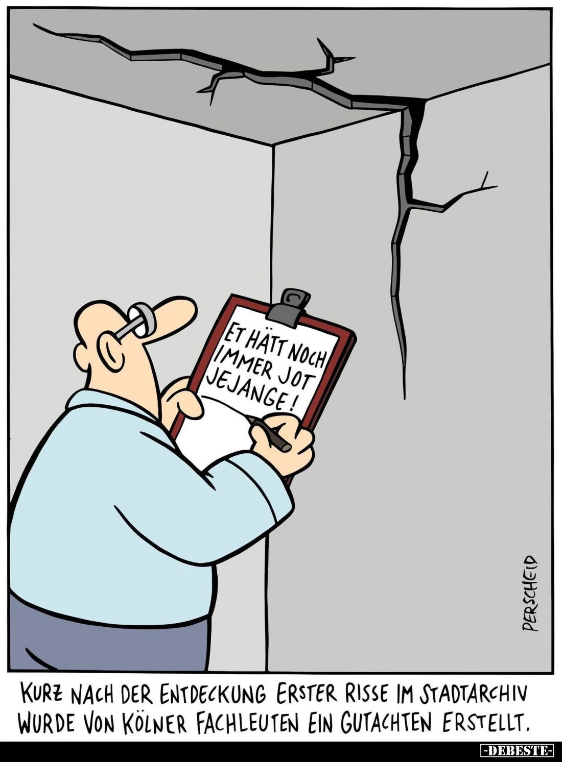 Kurz nach der Entdeckung erster Risse im Stadtarchiv wurde von Kölner Fachleuten ein gutachten Erstellt.